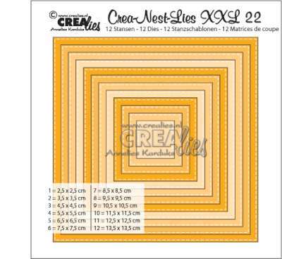 Crealies mallen CLNestXXL22 Stitch Vierkant XXL