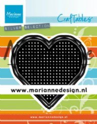 Marianne Design mallen CR1482 Cross Stitch Hearts