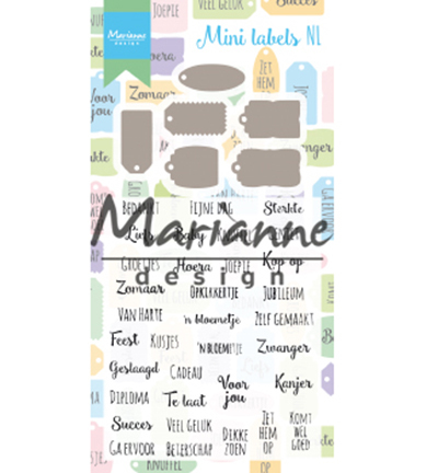 Marianne Design mallen en stempels CS1028 Mini Labels