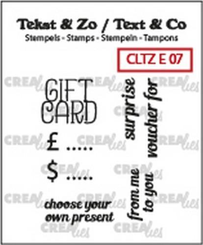 Crealies stempels CLTZE07 Gift Card