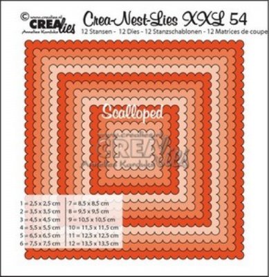 Crealies mallen CLNestXXL54 Scalloped Squares