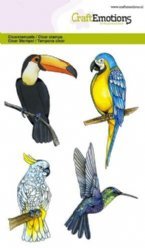 CraftEmotions stempels 1291 Tropische Vogels