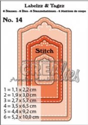Crealies mallen CLTT14 Stitch Labels 14 Labelzz