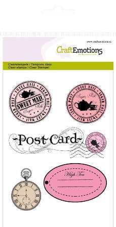 CraftEmotions stempels A6 Labels PostCard