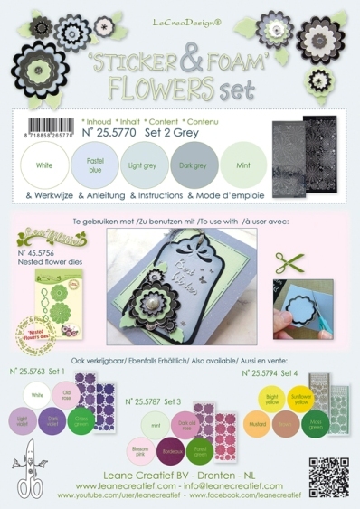 Leane Creatief Foam 25.5770 Flower set 2 Grey