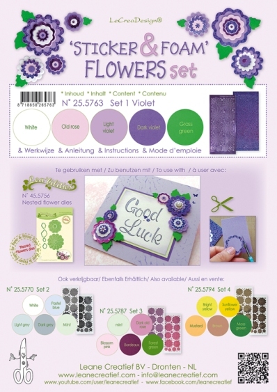 Leane Creatief Foam 25.5763 Flower set 1 Violet