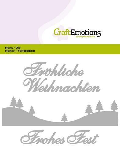 CraftEmotions Die Text - Fröhliche Weihnachten (DE) Card 11x9cm