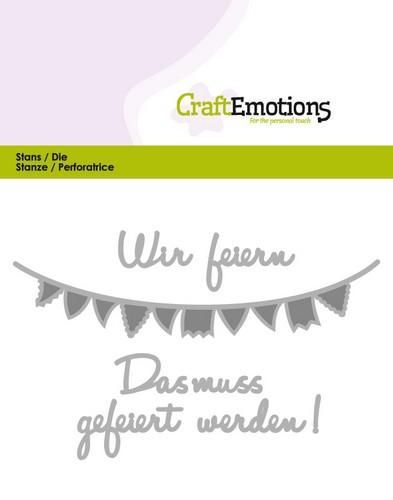 CraftEmotions Die Text - Wir feiern (DE) Card 11x9cm