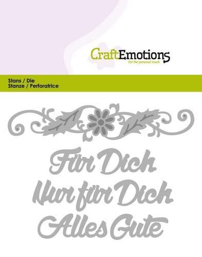 CraftEmotions Die Text - Für dich (DE) Card 11x9cm