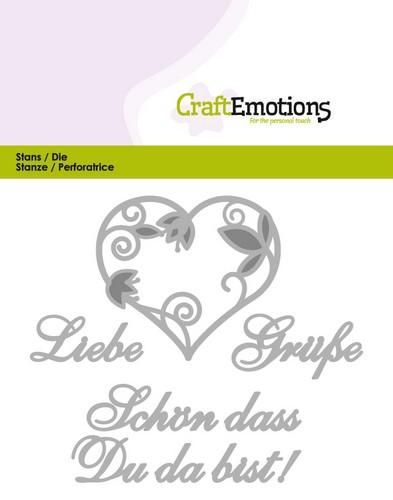 CraftEmotions Die Tekst - Liebe Grüsse (DE) Card 11x9cm