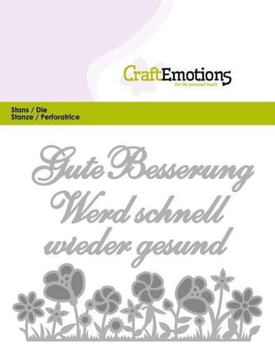 CraftEmotions Die Tekst - Gute Besserung (DE) Card 11x9cm