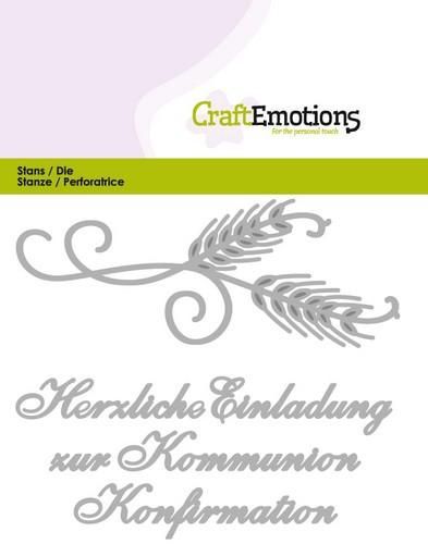 CraftEmotions Die Tekst - Einladung Kommunion (DE) Card 11x9cm