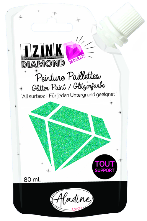 IZINK Diamond glitterverf/pasta 24 karaat- 80 ml, turquoise