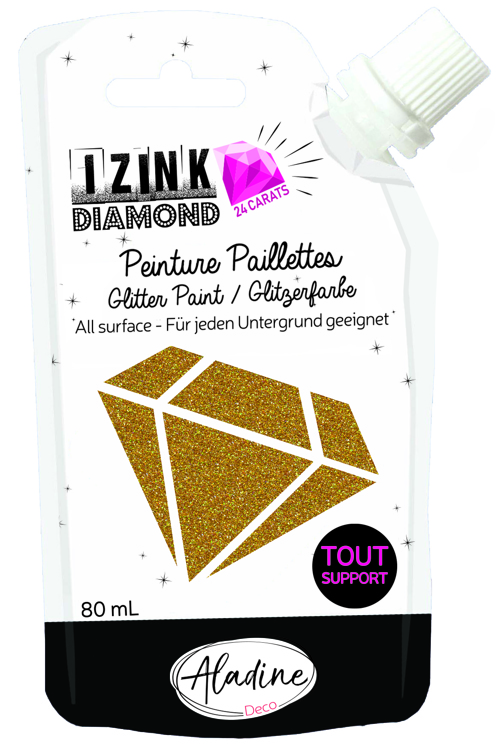 IZINK Diamond glitterverf/pasta 24 karaat- 80 ml, goud