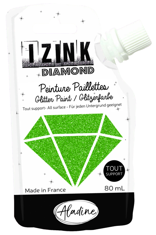 IZINK Diamond glitterverf/pasta - 80 ml, groen