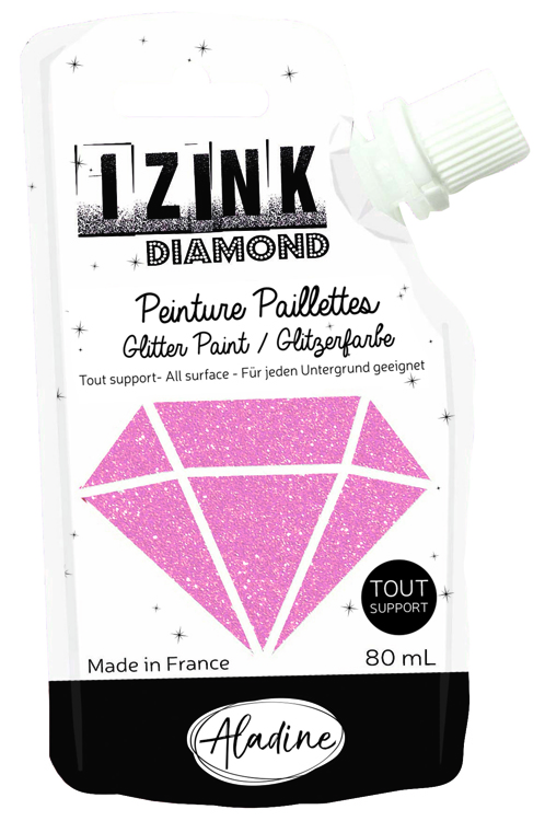 IZINK Diamond glitterverf/pasta - 80 ml, babyroze