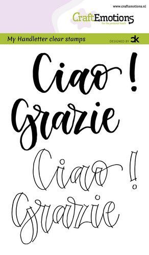 CraftEmotions stempelteksten 1883 Ciao - Grazie (IT)