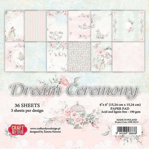 Craft&You Dream Ceremony Small Paper Pad 6x6 36 vel CPB-DC15 (02-20)