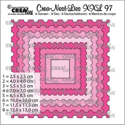 Crealies Crea-Nest-Lies XXL Postzegel vierkant (8x) CLNestXXL97  13x13 cm (02-20)