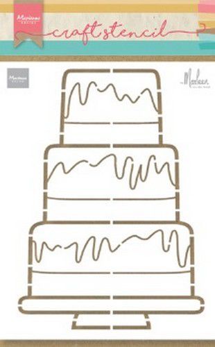 Marianne Design Craft Stencil PS8057 Party cake by Marleen