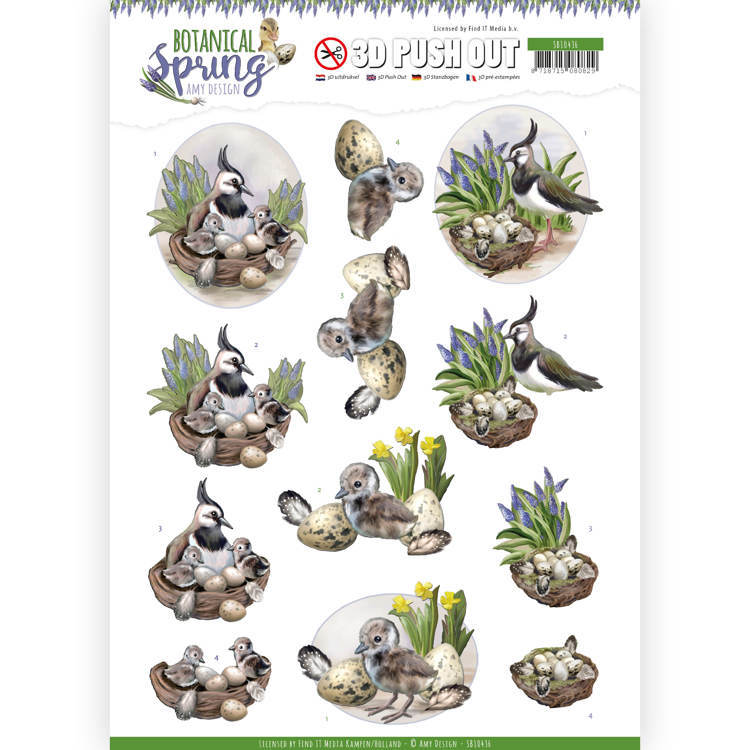 3D Pushout - Amy Design - Botanical Spring - Lapwing