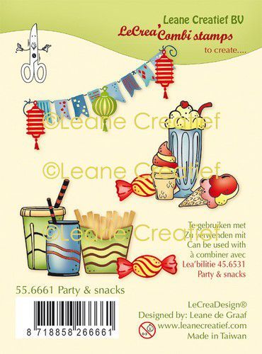 Leane Creatief stempels 556661 combi Party & Snacks (04-20)