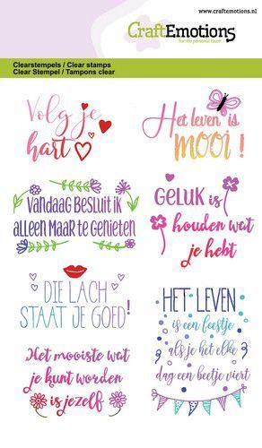 CraftEmotions clearstamps A6 - Quotes - volg je hart, ... (NL) GB (05-20)