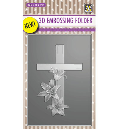 Nellies Choice 3D Embosfolder Cross with Lilies