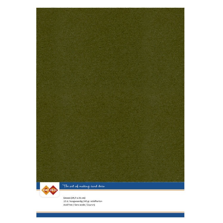 Linen Cardstock - A4 - Pine Green