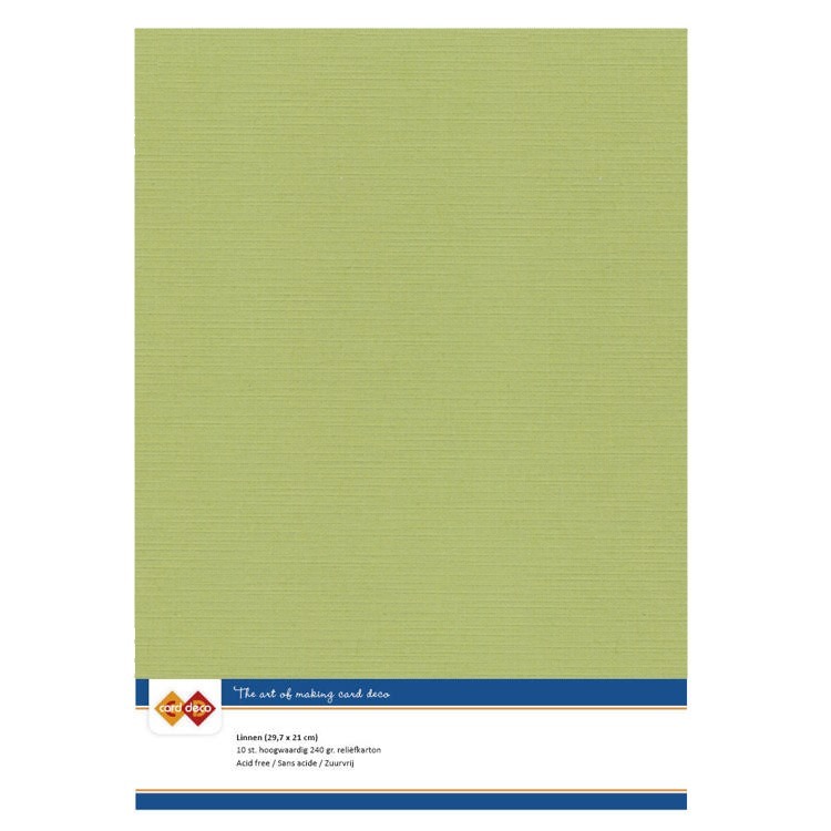 Linen Cardstock - A4 - Avocado Green