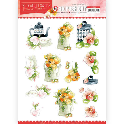 Precious Marieke 3d Uitdrukvel Delicate Flowers - Teapot