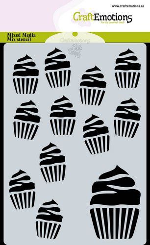 CraftEmotions Mask stencil Cupcakes