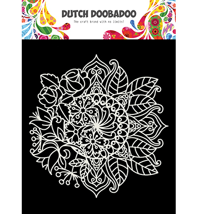 Dutch Doobadoo Mask Art Mandala met bloem 15x15cm