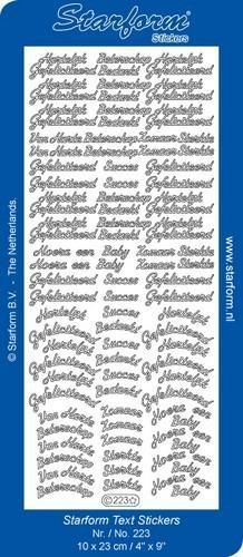 Starform Stickers Text NL: Hartelijk Gefeliciteerd 4 (10 PC) - Silver - 0223.002 - 10X23CM