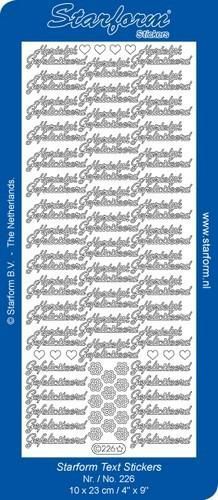 Starform Stickers Text NL: Hartelijk Gefeliciteerd 6 (10 PC) - Gold  - 0226.001 - 10X23CM