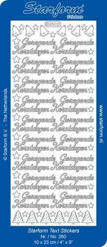 Starform Stickers Text NL Gezegende Kerstdagen (10 PC) - Zilver - 0260.002 - 10X23CM