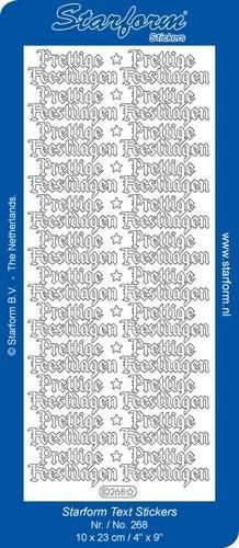 Starform Stickers Text NL Prettige Feestdagen (10 PC) - Goud  - 0268.001 - 10X23CM