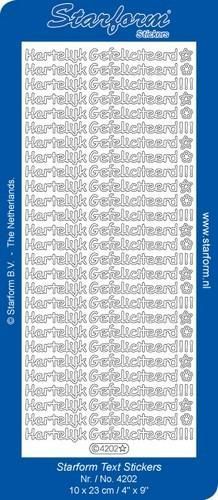 Starform Stickers Text NL: Hartelijk Gefeliciteerd 14 (10 PC) - Gold  - 4202.001 - 10X23CM
