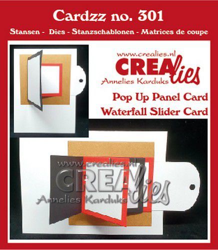 Crealies Cardzz Waterval schuifkaart + Omklap schuifkaart CLCZ301 fits on most cardsizes (07-20)