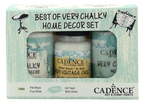 Cadence Very Chalky Home Decor set Puur wit - Mold - groen 01 002 0001 909050 90+90+50 ml (07-20)