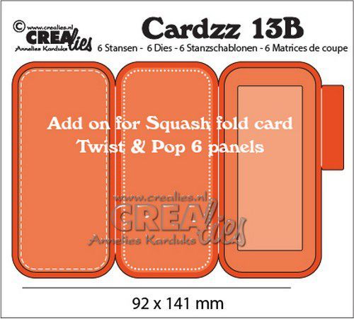Crealies mallen Cardzz nr 13B add on for CLCZ13: Twist & Pop 6 panels CLCZ13B 92x141mm (08-20)
