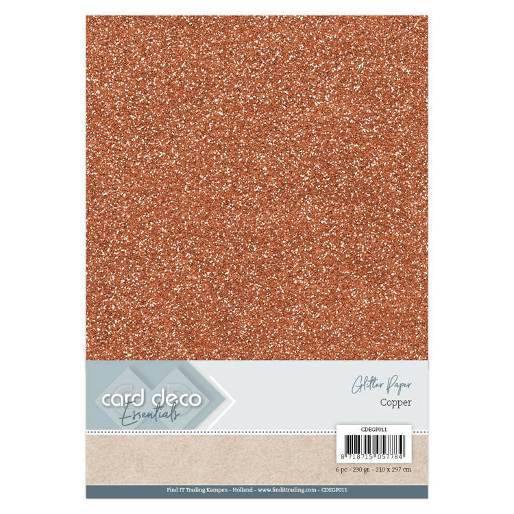 Card Deco Essentials Glitter Paper Copper