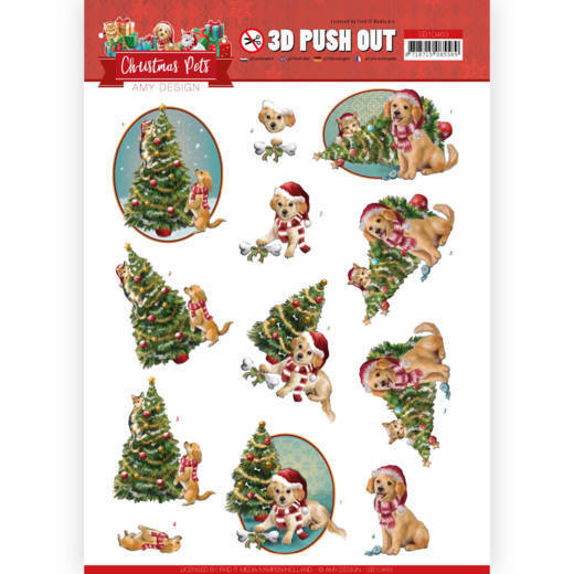 3D Push Out - Amy Design - Christmas Pets - Christmas Tree