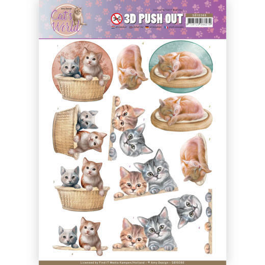 3D Pushout - Amy Design - Cats World - Kittens