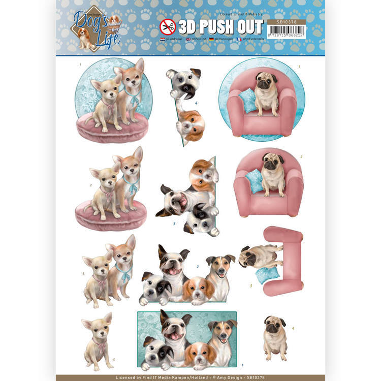 3D Pushout - Amy Design - Dog's Life - All kind of Dogs