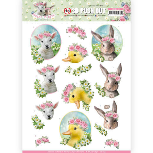 3D Pushout - Amy Design - Spring is Here - Baby Animals