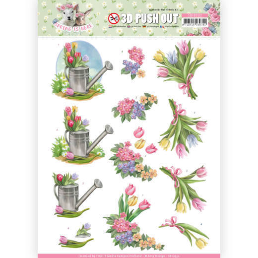3D Pushout - Amy Design - Spring is Here - Tulips