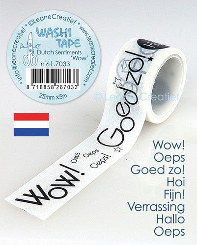 LeCrea - Washi tape Nederlandse teksten 1 Wow 25mmx5m. 61.7033 (09-20)