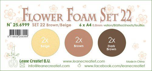LeCrea - Flower Foam set 22 6 vl 3x2 Bruin-Beige 25.6999 A4 (09-20)
