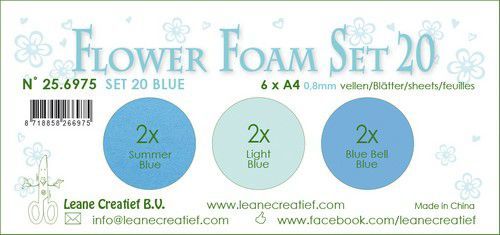 LeCrea - Flower Foam set 20 6 vl 3x2 Blauw 25.6975 A4 (09-20)